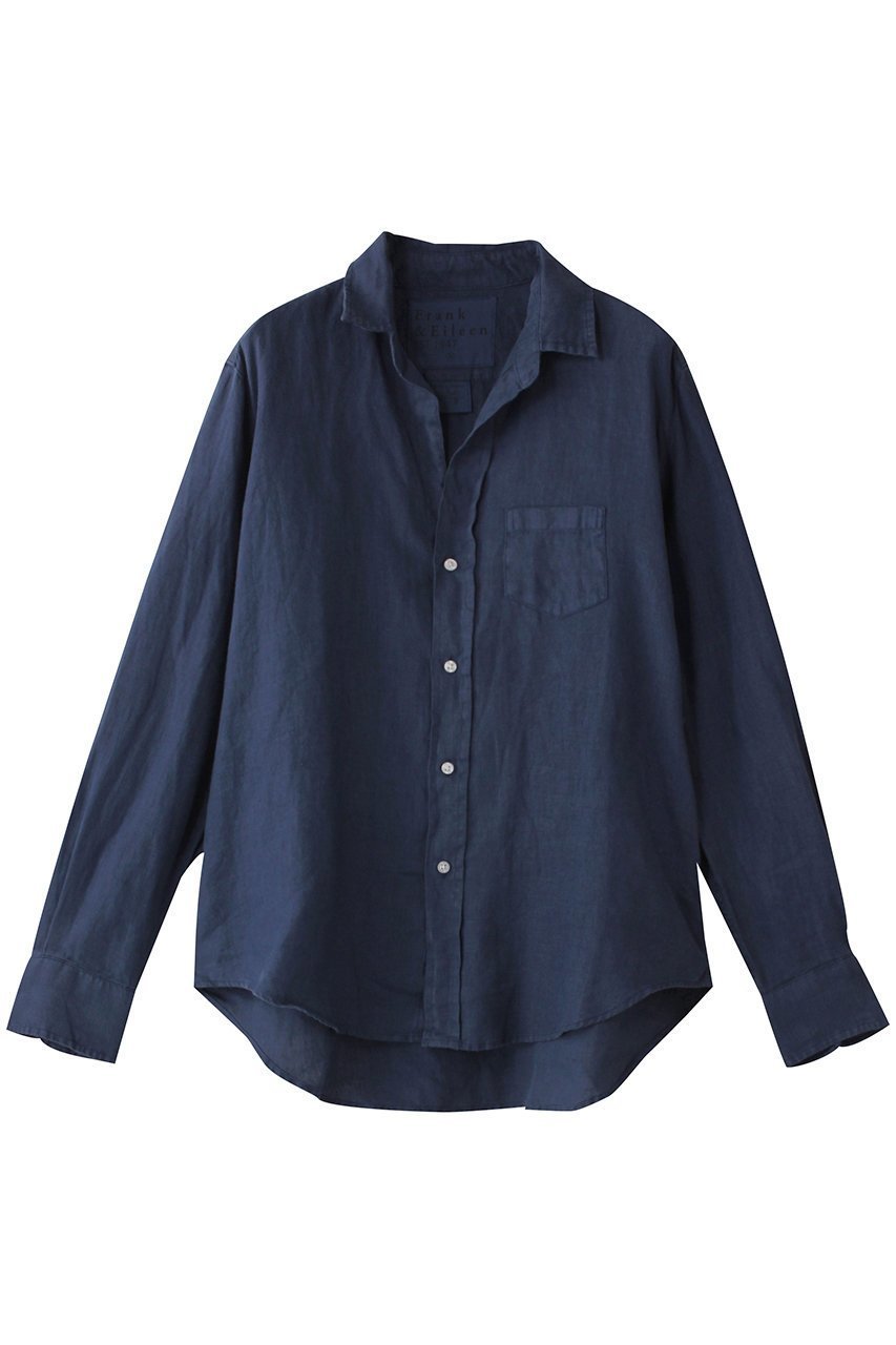 【フランク&アイリーン/Frank&Eileen】のEILEEN ウォッシュドリネン シャツ インテリア・キッズ・メンズ・レディースファッション・服の通販 founy(ファニー) 　ファッション　Fashion　レディースファッション　Fashion for Women　トップス・カットソー　Cut & Sew Tops　シャツ・ブラウス・オフィスカジュアル　Elegant Blouses & Button-Ups　2025年　2025　2025-2026秋冬・A/W　Autumn/Winter 2025–26 AW25–26　スリーブ　Sleeve, Long Sleeve / Short Sleeve　ロング　Long, Long-Length　A/W・秋冬　Autumn/Winter　軽量　Lightweight, Ultra Light　ネイビー|ID: prp329100004614071 ipo3291000000033035235