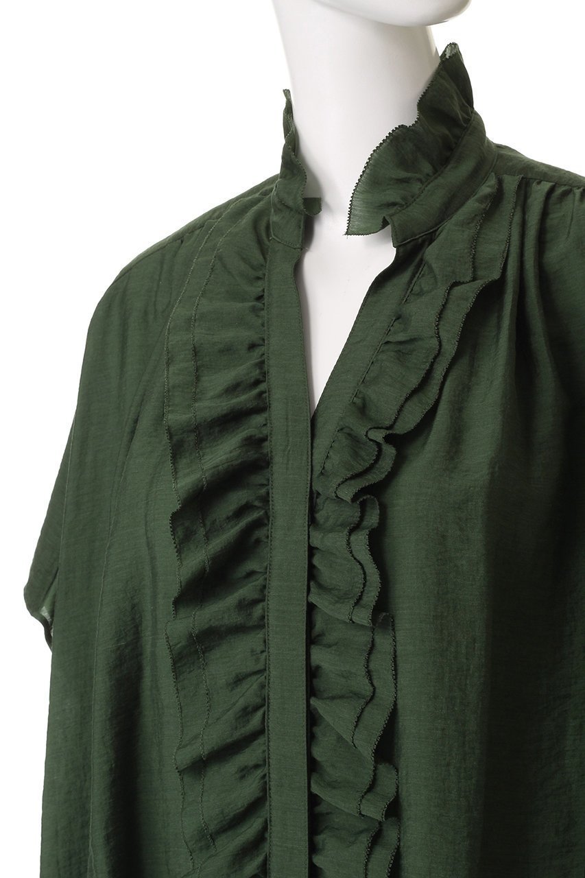 【ハウス オブ ロータス/HOUSE OF LOTUS】のシアーシルクブレンドフリルブラウス 人気、トレンドファッション・服の通販 founy(ファニー) 　ファッション　Fashion　レディースファッション　Fashion for Women　トップス・カットソー　Cut & Sew Tops　シャツ・ブラウス・オフィスカジュアル　Elegant Blouses & Button-Ups　エアリー　Airy Texture　ショート　Short, Short Length　シルク　Silk, 100% Silk　スリーブ　Sleeve, Long Sleeve / Short Sleeve　フリル　Frill, Ruffle　エレガント 上品　Elegant　夏　Summer　新作・新入荷　New Arrivals / New In　other-5|ID: prp329100004614073 ipo3291000000033035255