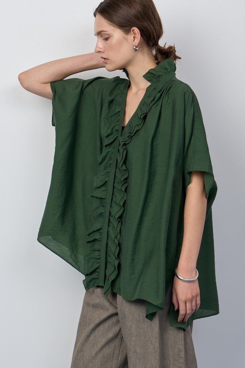 【ハウス オブ ロータス/HOUSE OF LOTUS】のシアーシルクブレンドフリルブラウス 人気、トレンドファッション・服の通販 founy(ファニー) 　ファッション　Fashion　レディースファッション　Fashion for Women　トップス・カットソー　Cut & Sew Tops　シャツ・ブラウス・オフィスカジュアル　Elegant Blouses & Button-Ups　エアリー　Airy Texture　ショート　Short, Short Length　シルク　Silk, 100% Silk　スリーブ　Sleeve, Long Sleeve / Short Sleeve　フリル　Frill, Ruffle　エレガント 上品　Elegant　夏　Summer　other-7|ID: prp329100004614073 ipo3291000000033061956