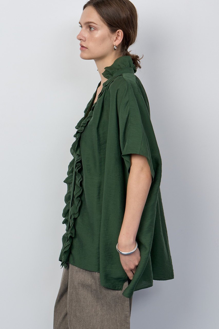 【ハウス オブ ロータス/HOUSE OF LOTUS】のシアーシルクブレンドフリルブラウス 人気、トレンドファッション・服の通販 founy(ファニー) 　ファッション　Fashion　レディースファッション　Fashion for Women　トップス・カットソー　Cut & Sew Tops　シャツ・ブラウス・オフィスカジュアル　Elegant Blouses & Button-Ups　エアリー　Airy Texture　ショート　Short, Short Length　シルク　Silk, 100% Silk　スリーブ　Sleeve, Long Sleeve / Short Sleeve　フリル　Frill, Ruffle　エレガント 上品　Elegant　夏　Summer　other-8|ID: prp329100004614073 ipo3291000000033061957