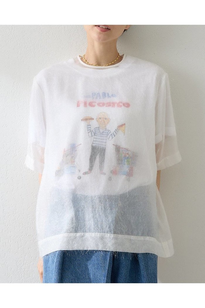 【ウィムガゼット/Whim Gazette】のシアーフェザーTEE インテリア・キッズ・メンズ・レディースファッション・服の通販 founy(ファニー) https://founy.com/ ファッション Fashion レディースファッション Fashion for Women トップス・カットソー Cut & Sew Tops シャツ・ブラウス・オフィスカジュアル Elegant Blouses & Button-Ups インナー Innerwear シアー Sheer, See-Through ショート Short, Short Length ジャカード／ジャガード Jacquard, Woven Pattern スリーブ Sleeve, Long Sleeve / Short Sleeve タンク Tank Top, Sleeveless Top フェザー Feather, Feather Detail ベビー Baby, Babywear |ID: prp329100004614075 ipo3291000000033035263