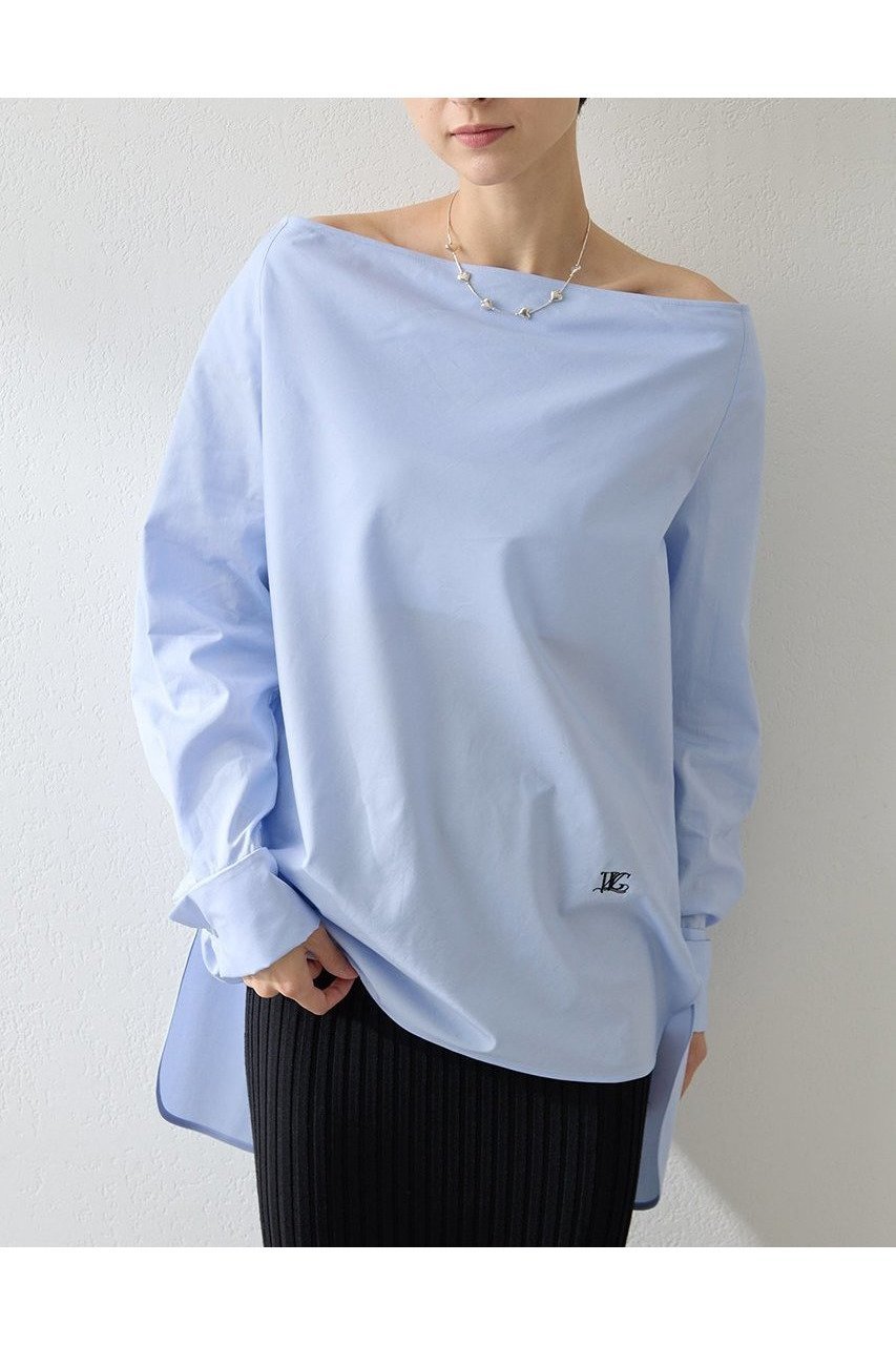 【ウィムガゼット/Whim Gazette】のブロードオフショルダーブラウス 人気、トレンドファッション・服の通販 founy(ファニー) 　ファッション　Fashion　レディースファッション　Fashion for Women　トップス・カットソー　Cut & Sew Tops　シャツ・ブラウス・オフィスカジュアル　Elegant Blouses & Button-Ups　カフス　Cuff Design　スリーブ　Sleeve, Long Sleeve / Short Sleeve　ドレープ　Drape, Draping Fabric　フロント　Front, Front Design　ブロード　Broadcloth, Fine Cotton　ロング　Long, Long-Length　ワンポイント　One Point, Statement Accent　A/W・秋冬　Autumn/Winter　2025年　2025　2025-2026秋冬・A/W　Autumn/Winter 2025–26 AW25–26　other-6|ID: prp329100004614076 ipo3291000000033035279