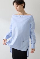 【ウィムガゼット/Whim Gazette】のブロードオフショルダーブラウス 人気、トレンドファッション・服の通販 founy(ファニー) ファッション Fashion レディースファッション Fashion for Women トップス・カットソー Cut & Sew Tops シャツ・ブラウス・オフィスカジュアル Elegant Blouses & Button-Ups カフス Cuff Design スリーブ Sleeve, Long Sleeve / Short Sleeve ドレープ Drape, Draping Fabric フロント Front, Front Design ブロード Broadcloth, Fine Cotton ロング Long, Long-Length ワンポイント One Point, Statement Accent thumbnail サックスブルー|ID: prp329100004614076 ipo3291000000035740994