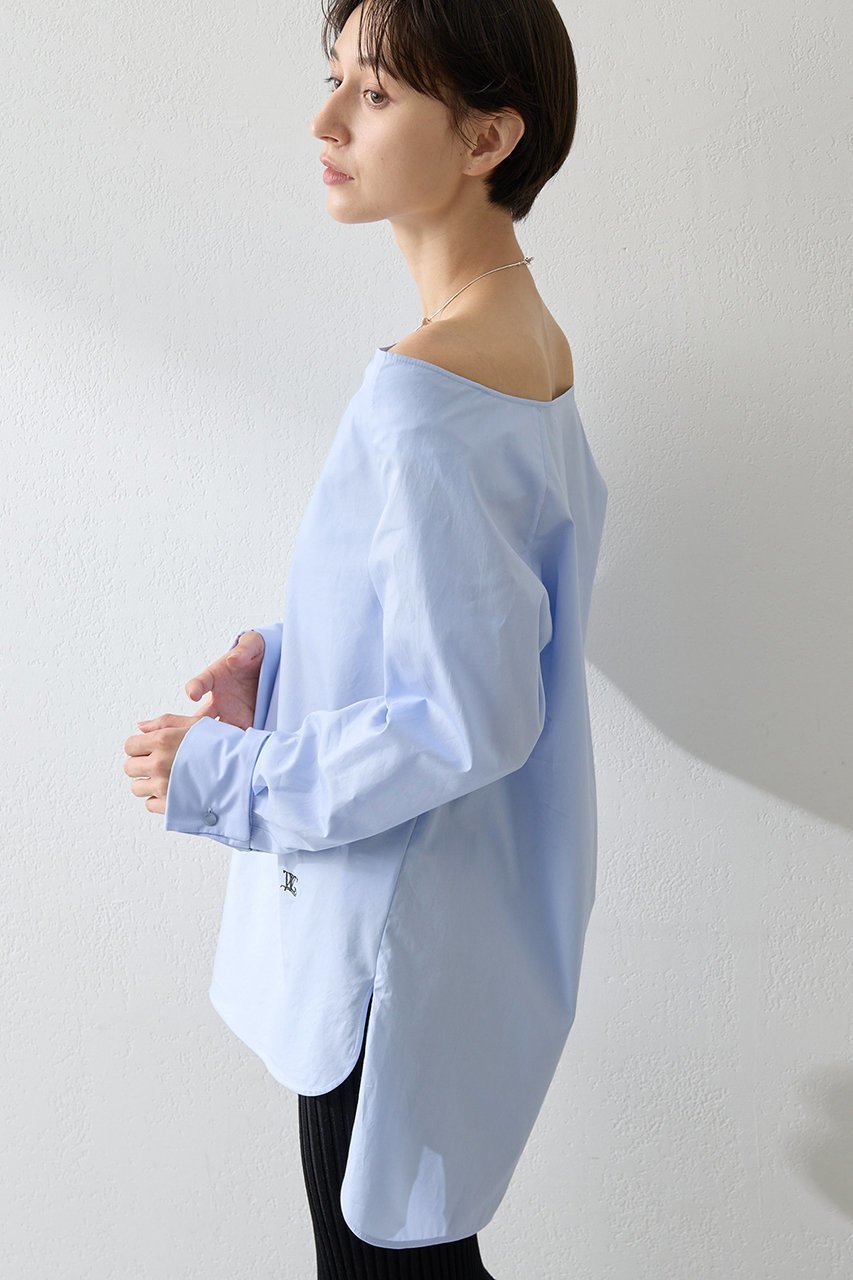 【ウィムガゼット/Whim Gazette】のブロードオフショルダーブラウス 人気、トレンドファッション・服の通販 founy(ファニー) ファッション Fashion レディースファッション Fashion for Women トップス・カットソー Cut & Sew Tops シャツ・ブラウス・オフィスカジュアル Elegant Blouses & Button-Ups カフス Cuff Design スリーブ Sleeve, Long Sleeve / Short Sleeve ドレープ Drape, Draping Fabric フロント Front, Front Design ブロード Broadcloth, Fine Cotton ロング Long, Long-Length ワンポイント One Point, Statement Accent other-3|ID: prp329100004614076 ipo3291000000035858655