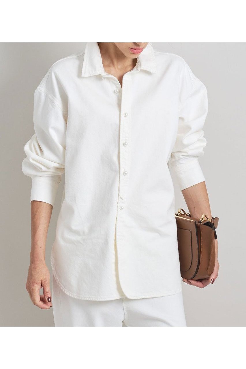 【ブリル/BRILL】のデニムパールシャツ 人気、トレンドファッション・服の通販 founy(ファニー) 　ファッション　Fashion　レディースファッション　Fashion for Women　トップス・カットソー　Cut & Sew Tops　シャツ・ブラウス・オフィスカジュアル　Elegant Blouses & Button-Ups　ストレート　Straight, Straight Cut　スリーブ　Sleeve, Long Sleeve / Short Sleeve　デニム　Denim, Jeans Material　パール　Pearl, Pearl Accent　ロング　Long, Long-Length　新作・新入荷　New Arrivals / New In　羽織　Haori, Light Jacket　 other-1|ID: prp329100004614077 ipo3291000000033035281