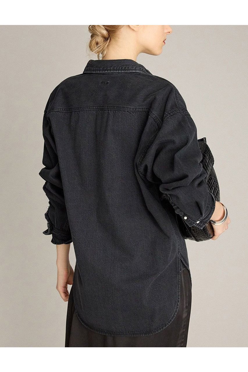 【ブリル/BRILL】のデニムパールシャツ 人気、トレンドファッション・服の通販 founy(ファニー) 　ファッション　Fashion　レディースファッション　Fashion for Women　トップス・カットソー　Cut & Sew Tops　シャツ・ブラウス・オフィスカジュアル　Elegant Blouses & Button-Ups　ストレート　Straight, Straight Cut　スリーブ　Sleeve, Long Sleeve / Short Sleeve　デニム　Denim, Jeans Material　パール　Pearl, Pearl Accent　ロング　Long, Long-Length　新作・新入荷　New Arrivals / New In　羽織　Haori, Light Jacket　other-4|ID: prp329100004614077 ipo3291000000033035286
