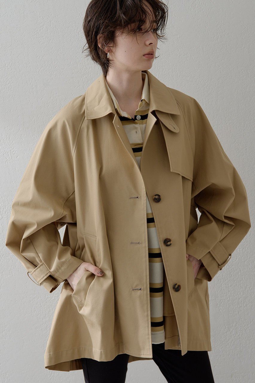 【ウィムガゼット/Whim Gazette】の【THE PAUSE】ショートバルマカンコート インテリア・キッズ・メンズ・レディースファッション・服の通販 founy(ファニー) 　ファッション　Fashion　レディースファッション　Fashion for Women　アウター　Coat / Outerwear Collection　コート・ロングコート・ピーコート　Long Coats, Peacoats & More　インド　Indian Textile　インナー　Innerwear　ショート　Short, Short Length　スタイリッシュ　Stylish, Fashionable　スタンド　Stand Collar, Upright Stand　プリーツ　Pleats, Pleated　ベーシック　Basic, Essential　ボックス　Boxy, Box Shape　ミドル　Middle Length, Mid Height　ベージュ|ID: prp329100004614083 ipo3291000000035796488