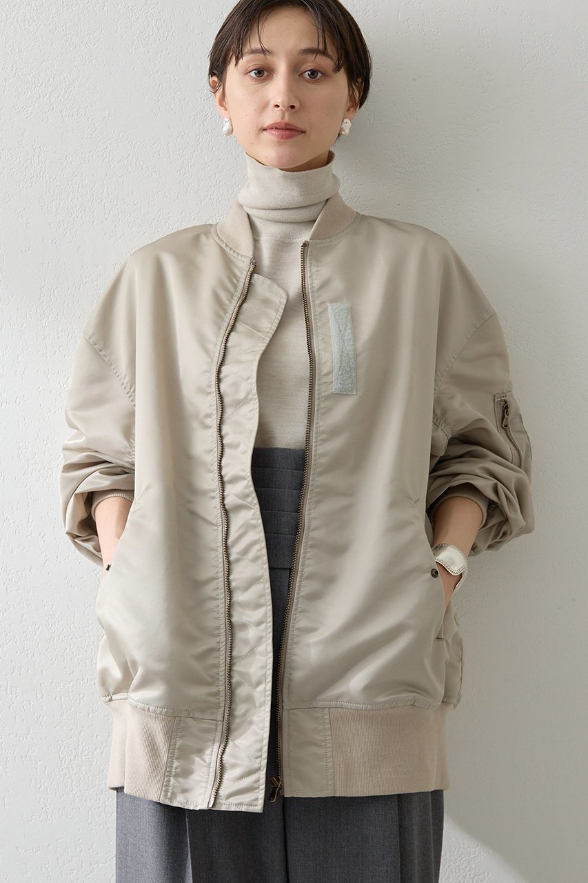 【ウィムガゼット/Whim Gazette】のナイロンMA-1 インテリア・キッズ・メンズ・レディースファッション・服の通販 founy(ファニー) ファッション Fashion レディースファッション Fashion for Women アウター Coat / Outerwear Collection レディースジャケット・軽アウター Jackets ブルゾンジャケット・スポーティアウター Blouson Jackets MA-1ジャケット MA-1 Bomber Jackets / Flight Jackets ショルダー Shoulder, Shoulder Strap ジャケット Jacket, Outerwear ツイル Twist, Twisted Detail ドロップ Drop Shoulder, Dropped Style バランス Balance, Style Balance フォルム Silhouette, Form ブルゾン Blouson, Bomber Jacket ボトム Bottoms, Lower Wear ミリタリー Military, Army Style リラックス Relax, Relaxed Fit レオパード Leopard, Animal Print エレガント 上品 Elegant 定番 Standard, Basic Item グレージュ|ID: prp329100004614090 ipo3291000000035796561