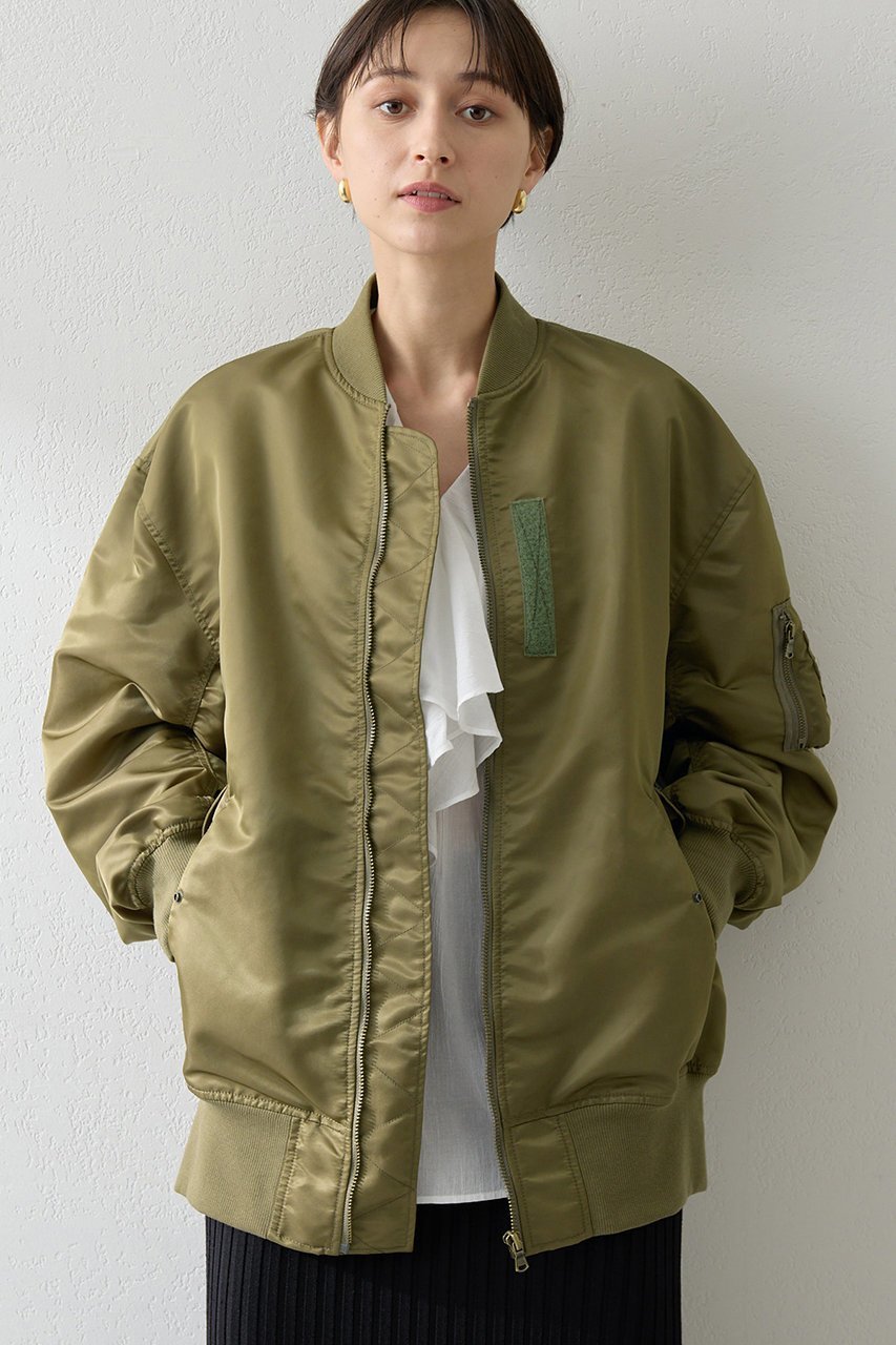 【ウィムガゼット/Whim Gazette】のナイロンMA-1 インテリア・キッズ・メンズ・レディースファッション・服の通販 founy(ファニー) ファッション Fashion レディースファッション Fashion for Women アウター Coat / Outerwear Collection レディースジャケット・軽アウター Jackets ブルゾンジャケット・スポーティアウター Blouson Jackets MA-1ジャケット MA-1 Bomber Jackets / Flight Jackets ショルダー Shoulder, Shoulder Strap ジャケット Jacket, Outerwear ツイル Twist, Twisted Detail ドロップ Drop Shoulder, Dropped Style バランス Balance, Style Balance フォルム Silhouette, Form ブルゾン Blouson, Bomber Jacket ボトム Bottoms, Lower Wear ミリタリー Military, Army Style リラックス Relax, Relaxed Fit レオパード Leopard, Animal Print エレガント 上品 Elegant 定番 Standard, Basic Item カーキ|ID: prp329100004614090 ipo3291000000035796566