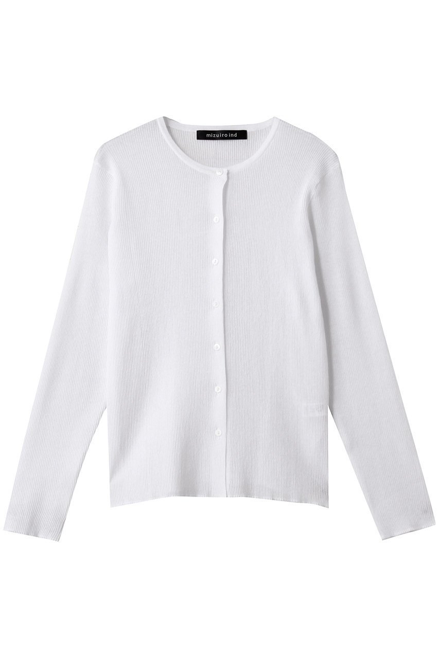 【ミズイロ インド/mizuiro ind】のcrew neck rib C/D カーディガン インテリア・キッズ・メンズ・レディースファッション・服の通販 founy(ファニー) 　ファッション　Fashion　レディースファッション　Fashion for Women　トップス・カットソー　Cut & Sew Tops　ニット　Knit Tops & Sweaters　カーディガン・羽織り　Layered Style Cardigans　カーディガン　Cardigan, Knitwear　シンプル　Simple, Minimal　定番　Standard, Basic Item　ビジネス 仕事 通勤　Business / Work / Commuting　white|ID: prp329100004614092 ipo3291000000033089312