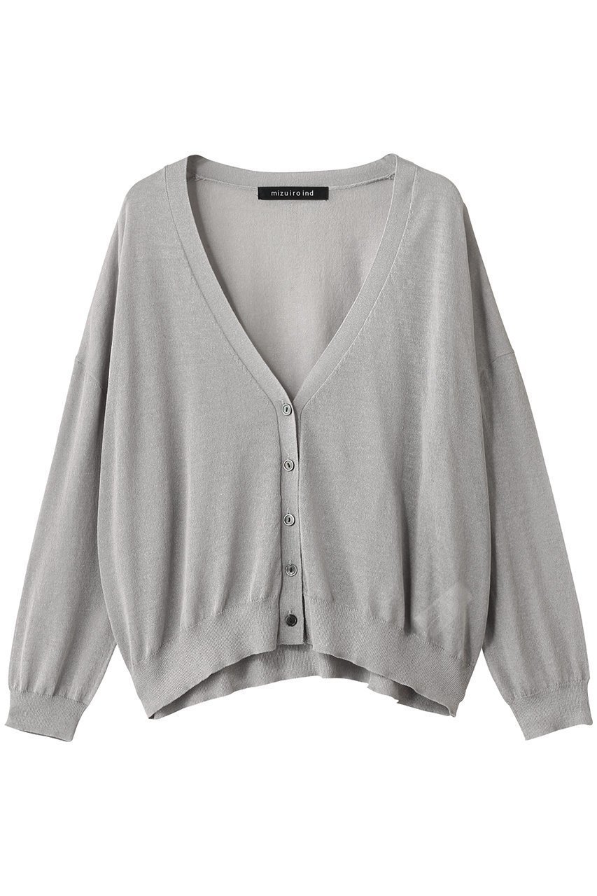 【ミズイロ インド/mizuiro ind】のv neck wide C/D カーディガン インテリア・キッズ・メンズ・レディースファッション・服の通販 founy(ファニー) 　ファッション　Fashion　レディースファッション　Fashion for Women　トップス・カットソー　Cut & Sew Tops　ニット　Knit Tops & Sweaters　カーディガン・羽織り　Layered Style Cardigans　なめらか　Smooth, Silky Texture　インナー　Innerwear　カットソー　Cut and Sewn Top　カーディガン　Cardigan, Knitwear　トレンド　Trend, Trending Now　エレガント 上品　Elegant　新作・新入荷　New Arrivals / New In　gray|ID: prp329100004614093 ipo3291000000033035414