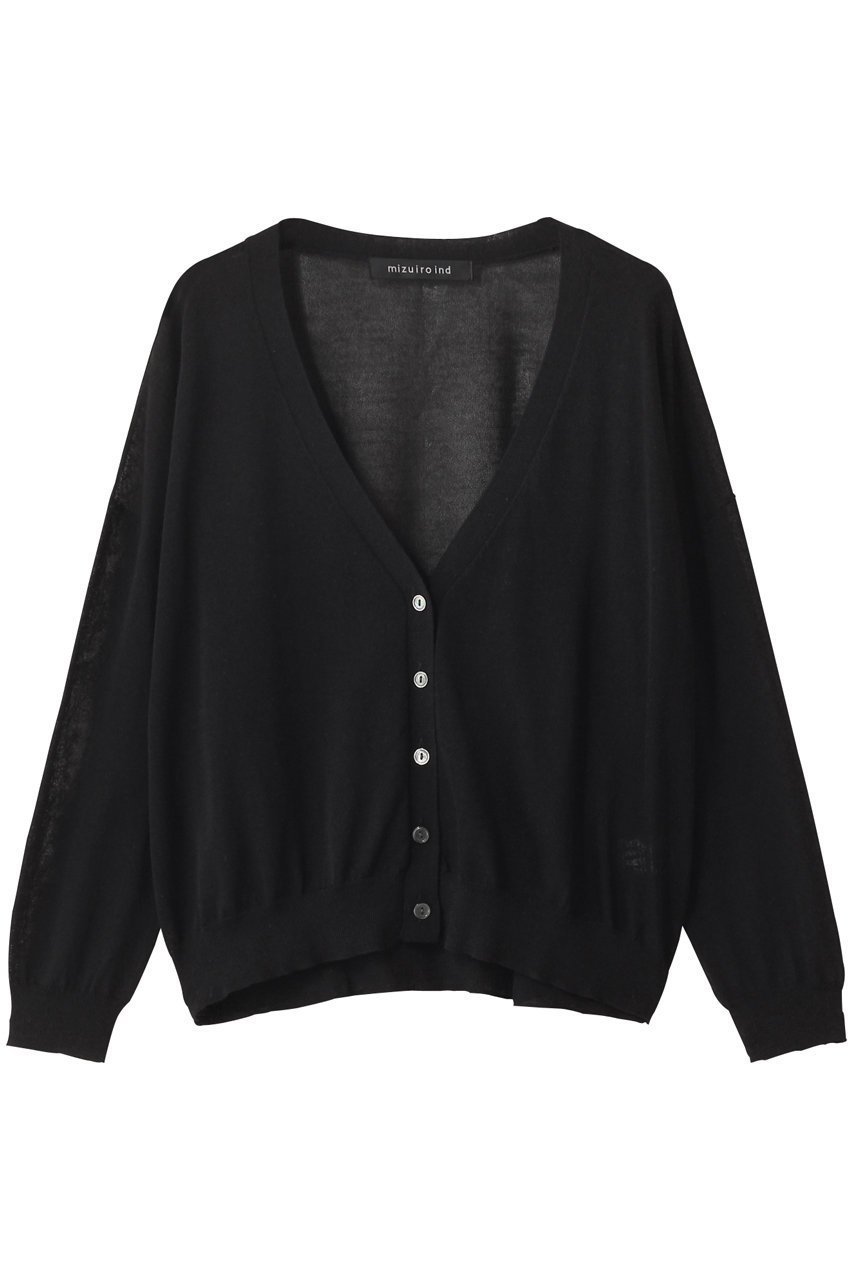 【ミズイロ インド/mizuiro ind】のv neck wide C/D カーディガン インテリア・キッズ・メンズ・レディースファッション・服の通販 founy(ファニー) 　ファッション　Fashion　レディースファッション　Fashion for Women　トップス・カットソー　Cut & Sew Tops　ニット　Knit Tops & Sweaters　カーディガン・羽織り　Layered Style Cardigans　なめらか　Smooth, Silky Texture　インナー　Innerwear　カットソー　Cut and Sewn Top　カーディガン　Cardigan, Knitwear　トレンド　Trend, Trending Now　エレガント 上品　Elegant　新作・新入荷　New Arrivals / New In　black|ID: prp329100004614093 ipo3291000000033035415