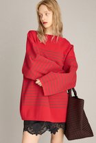 【ブリル/BRILL】のミラノリブボーダープルオーバー レッド|ID: prp329100004614096 ipo3291000000035676877