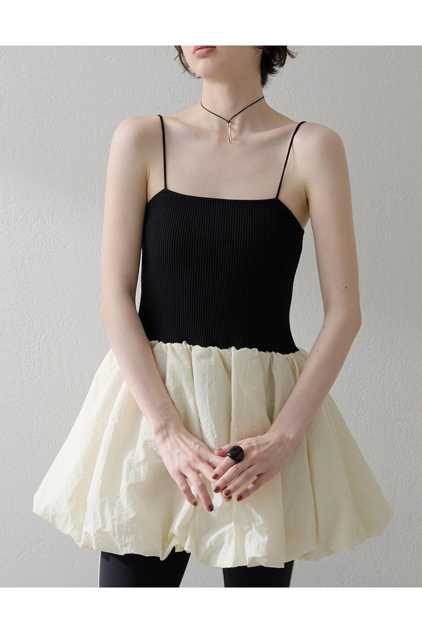 【ウィムガゼット/Whim Gazette】の【THE PAUSE】バルーンニットキャミ 人気、トレンドファッション・服の通販 founy(ファニー) 　ファッション　Fashion　レディースファッション　Fashion for Women　トップス・カットソー　Cut & Sew Tops　ニット　Knit Tops & Sweaters　キャミソール&ノースリーブ　Camisoles & Sleeveless Tops　カジュアルプルオーバー・ニットトップス　Pullovers & Knit Tops / Casual Pullovers　2025年　2025　2025-2026秋冬・A/W　Autumn/Winter 2025–26 AW25–26　おすすめ　Recommended / Our Picks　キャミソール　Camisole, Spaghetti Strap Top　コンビ　Combo, Combination Style　ジャケット　Jacket, Outerwear　タフタ　Taffeta, Structured Fabric　ドッキング　Docking, Mixed Material　バルーン　Balloon, Balloon Silhouette　ワイド　Wide, Wide Fit　A/W・秋冬　Autumn/Winter　 other-1|ID: prp329100004614099 ipo3291000000033035473