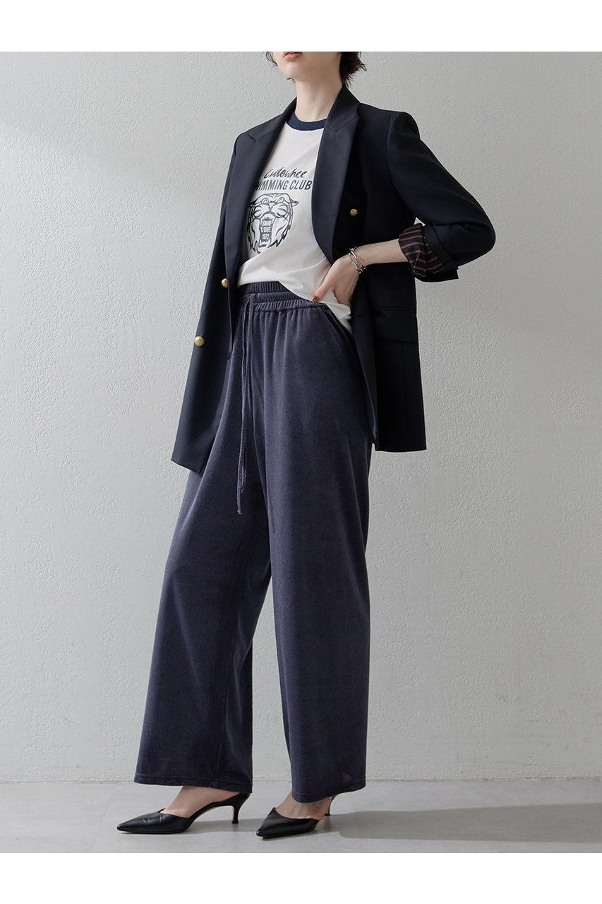 【ウィムガゼット/Whim Gazette】の【THE PAUSE】シアーベロアパンツ インテリア・キッズ・メンズ・レディースファッション・服の通販 founy(ファニー) 　ファッション　Fashion　レディースファッション　Fashion for Women　パンツ　Pants & Trousers　2025年　2025　2025-2026秋冬・A/W　Autumn/Winter 2025–26 AW25–26　おすすめ　Recommended / Our Picks　クール　Cool, Chic　ベロア　Velour, Soft Velvet　ワイド　Wide, Wide Fit　エレガント 上品　Elegant　A/W・秋冬　Autumn/Winter　ネイビー|ID: prp329100004614106 ipo3291000000033035540