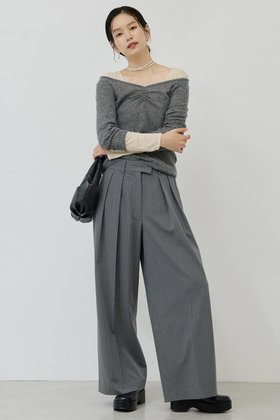 【ガリャルダガランテ/GALLARDAGALANTE】 【3サイズ展開】ストライプダブルタックパンツ人気、トレンドファッション・服の通販 founy(ファニー) ファッション Fashion レディースファッション Fashion for Women パンツ Pants & Trousers 2025年 2025 2025-2026秋冬・A/W Autumn/Winter 2025–26 AW25–26 ストライプ Stripe, Striped Pattern スラックス Slacks, Dress Pants マニッシュ Mannish, Boyish ワイド Wide, Wide Fit エレガント 上品 Elegant A/W・秋冬 Autumn/Winter |ID:prp329100004614108
