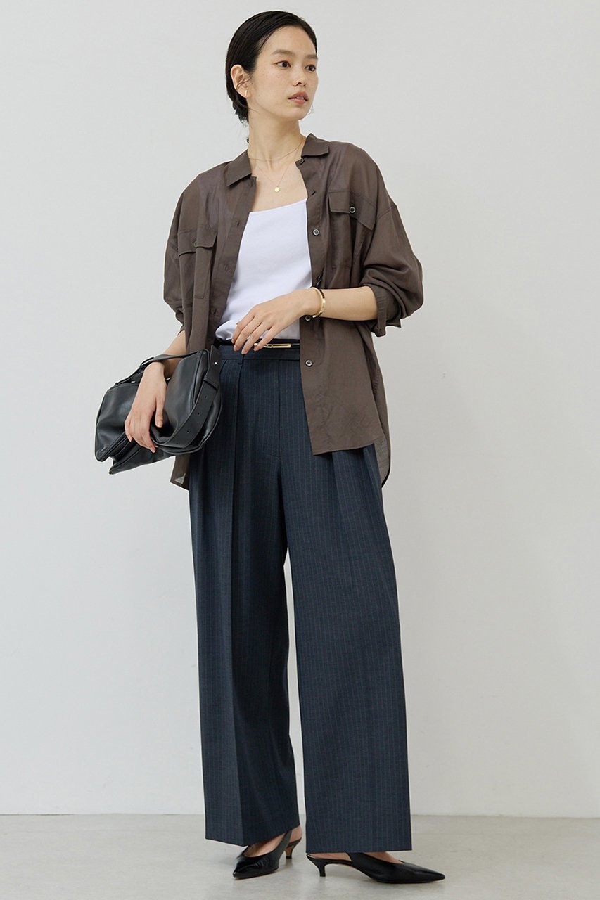 【ガリャルダガランテ/GALLARDAGALANTE】の【3サイズ展開】ストライプダブルタックパンツ 人気、トレンドファッション・服の通販 founy(ファニー) 　ファッション　Fashion　レディースファッション　Fashion for Women　パンツ　Pants & Trousers　2025年　2025　2025-2026秋冬・A/W　Autumn/Winter 2025–26 AW25–26　ストライプ　Stripe, Striped Pattern　スラックス　Slacks, Dress Pants　マニッシュ　Mannish, Boyish　ワイド　Wide, Wide Fit　エレガント 上品　Elegant　A/W・秋冬　Autumn/Winter　other-8|ID: prp329100004614108 ipo3291000000033035566