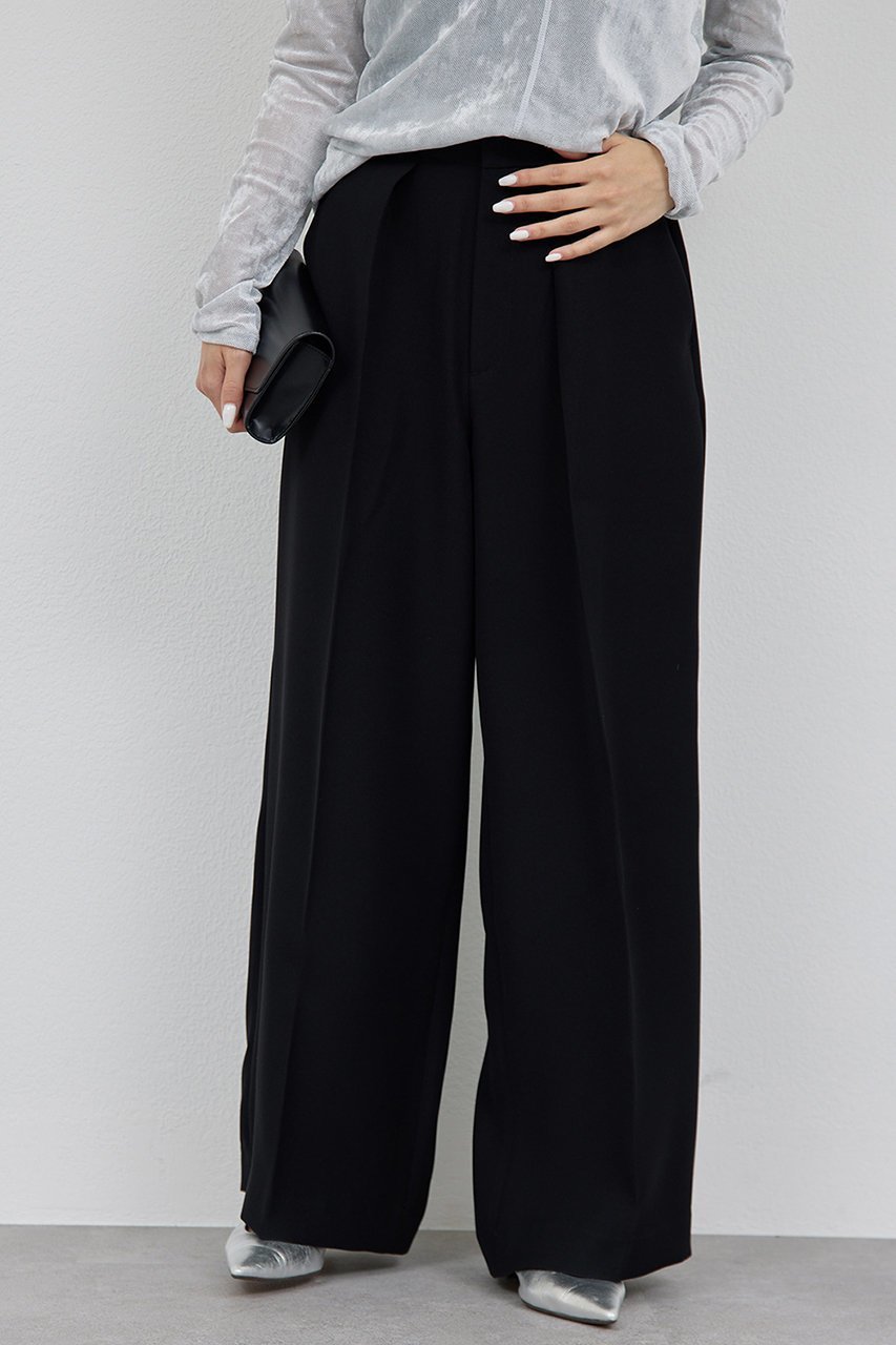 【ガリャルダガランテ/GALLARDAGALANTE】のドライクロスパンツ インテリア・キッズ・メンズ・レディースファッション・服の通販 founy(ファニー) 　ファッション　Fashion　レディースファッション　Fashion for Women　パンツ　Pants & Trousers　とろみ　Fluid, Flowy Fabric　ベーシック　Basic, Essential　ブラック|ID: prp329100004614110 ipo3291000000035374624