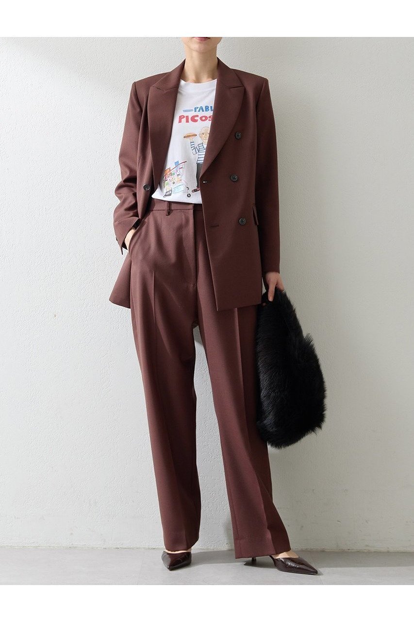 【ウィムガゼット/Whim Gazette】の平織りセンタープレスパンツ インテリア・キッズ・メンズ・レディースファッション・服の通販 founy(ファニー) 　ファッション　Fashion　レディースファッション　Fashion for Women　パンツ　Pants & Trousers　2025年　2025　2025-2026秋冬・A/W　Autumn/Winter 2025–26 AW25–26　オックス　Oxford Fabric　シンプル　Simple, Minimal　ジャケット　Jacket, Outerwear　スニーカー　Sneakers, Trainers　センター　Center, Center Line　ワイド　Wide, Wide Fit　エレガント 上品　Elegant　A/W・秋冬　Autumn/Winter　ブラウン|ID: prp329100004614116 ipo3291000000033035630