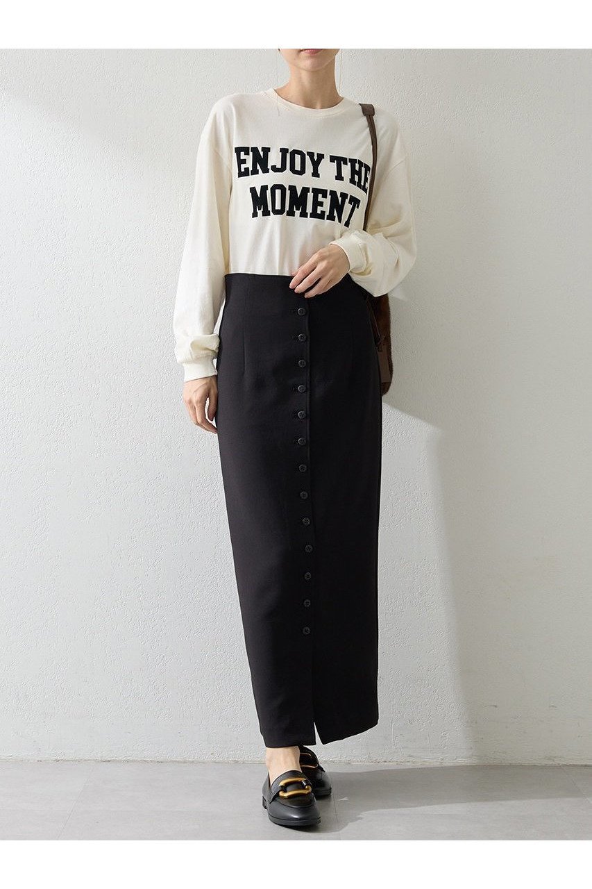 【ウィムガゼット/Whim Gazette】のWクロスボタンSK インテリア・キッズ・メンズ・レディースファッション・服の通販 founy(ファニー) 　ファッション　Fashion　レディースファッション　Fashion for Women　スカート　Skirts　ロングスカート　Long Skirts / Maxi & Midi Skirts　2025年　2025　2025-2026秋冬・A/W　Autumn/Winter 2025–26 AW25–26　カットソー　Cut and Sewn Top　シンプル　Simple, Minimal　ストレッチ　Stretch, Stretchy Fabric　フロント　Front, Front Design　ベーシック　Basic, Essential　ロング　Long, Long-Length　ヴィンテージ　Vintage Style　吸水　Absorbent, Quick-Dry　A/W・秋冬　Autumn/Winter　ブラック|ID: prp329100004614120 ipo3291000000033035680