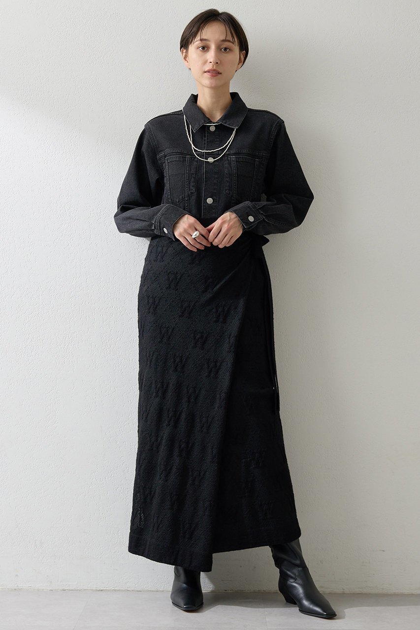 【ウィムガゼット/Whim Gazette】のジャガードラップスカート インテリア・キッズ・メンズ・レディースファッション・服の通販 founy(ファニー) 　ファッション　Fashion　レディースファッション　Fashion for Women　スカート　Skirts　ロングスカート　Long Skirts / Maxi & Midi Skirts　なめらか　Smooth, Silky Texture　クラシカル　Classical, Vintage-Inspired　ジャカード／ジャガード　Jacquard, Woven Pattern　ペチコート　Petticoat, Underskirt　ボトム　Bottoms, Lower Wear　ラップ　Wrap, Wrap Design　ロング　Long, Long-Length　エレガント 上品　Elegant　ブラック|ID: prp329100004614121 ipo3291000000035964584