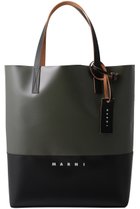 【マルニ/MARNI】のTRIBECA バイカラーショッピングバッグ ディープセージ×ブラック|ID:prp329100004614936
