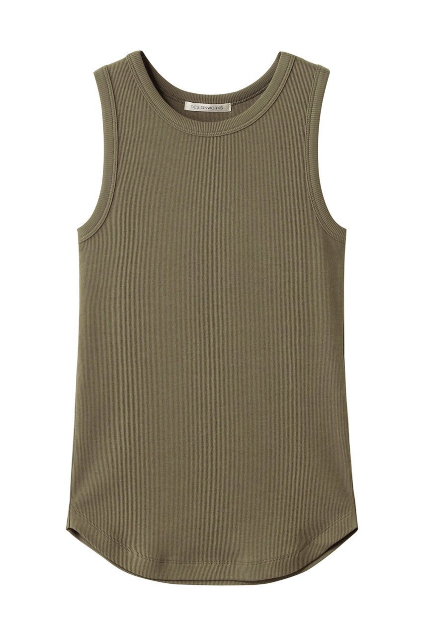 【デザイン ワークス/DESIGN WORKS】のテレコタンクトップ インテリア・キッズ・メンズ・レディースファッション・服の通販 founy(ファニー) 　ファッション　Fashion　レディースファッション　Fashion for Women　トップス・カットソー　Cut & Sew Tops　キャミソール&ノースリーブ　Camisoles & Sleeveless Tops　シャツ・ブラウス・オフィスカジュアル　Elegant Blouses & Button-Ups　ロングTシャツ・Tシャツ　Longline T-Shirts & Tees　カットソー・ベーシックTシャツ　Cut-and-Sewn Tops / Stretch Tees & Basics　アメリカン　American Style　キャミソール　Camisole, Spaghetti Strap Top　コンパクト　Compact, Small Size　シンプル　Simple, Minimal　スリーブ　Sleeve, Long Sleeve / Short Sleeve　タンク　Tank Top, Sleeveless Top　テレコ　Ribbed, Rib Stitch　今季　This Season, Current Season　新作・新入荷　New Arrivals / New In　カーキ|ID: prp329100004614956 ipo3291000000033047789
