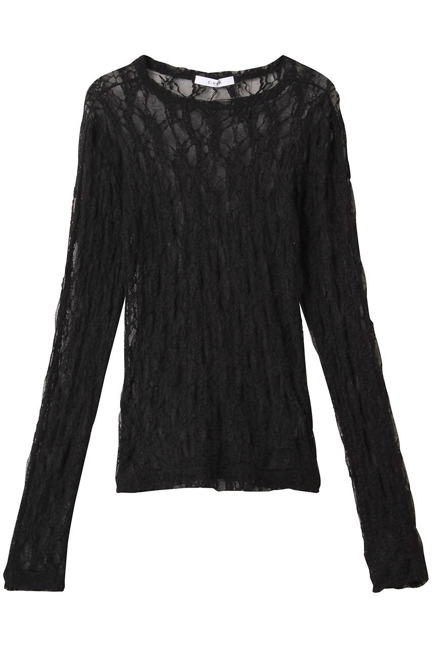 【チノ/CINOH】のジャージー レース クルー ネック Tシャツ 人気、トレンドファッション・服の通販 founy(ファニー) 　ファッション　Fashion　レディースファッション　Fashion for Women　トップス・カットソー　Cut & Sew Tops　シャツ・ブラウス・オフィスカジュアル　Elegant Blouses & Button-Ups　ロングTシャツ・Tシャツ　Longline T-Shirts & Tees　カットソー・ベーシックTシャツ　Cut-and-Sewn Tops / Stretch Tees & Basics　2025年　2025　2025-2026秋冬・A/W　Autumn/Winter 2025–26 AW25–26　インナー　Innerwear　ストレッチ　Stretch, Stretchy Fabric　スリーブ　Sleeve, Long Sleeve / Short Sleeve　レース　Lace, Lace Fabric　ロング　Long, Long-Length　A/W・秋冬　Autumn/Winter　 other-1|ID: prp329100004614958 ipo3291000000033047801