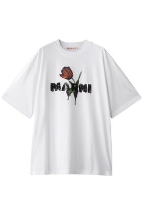 【マルニ/MARNI】 チューリップロゴTシャツ人気、トレンドファッション・服の通販 founy(ファニー) ファッション Fashion レディースファッション Fashion for Women トップス・カットソー Cut & Sew Tops シャツ・ブラウス・オフィスカジュアル Elegant Blouses & Button-Ups ロングTシャツ・Tシャツ Longline T-Shirts & Tees カットソー・ベーシックTシャツ Cut-and-Sewn Tops / Stretch Tees & Basics 2025年 2025 2025-2026秋冬・A/W Autumn/Winter 2025–26 AW25–26 ショート Short, Short Length スリーブ Sleeve, Long Sleeve / Short Sleeve チューリップ Tube, Tube Top デニム Denim, Jeans Material フェミニン Feminine, Girly フレア Flare, Flared フロント Front, Front Design プリント Print, Printed Pattern A/W・秋冬 Autumn/Winter |ID:prp329100004614964
