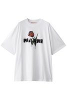 【マルニ/MARNI】のチューリップロゴTシャツ 人気、トレンドファッション・服の通販 founy(ファニー) ファッション Fashion レディースファッション Fashion for Women トップス・カットソー Cut & Sew Tops シャツ・ブラウス・オフィスカジュアル Elegant Blouses & Button-Ups ロングTシャツ・Tシャツ Longline T-Shirts & Tees カットソー・ベーシックTシャツ Cut-and-Sewn Tops / Stretch Tees & Basics 2025年 2025 2025-2026秋冬・A/W Autumn/Winter 2025–26 AW25–26 ショート Short, Short Length スリーブ Sleeve, Long Sleeve / Short Sleeve チューリップ Tube, Tube Top デニム Denim, Jeans Material フェミニン Feminine, Girly フレア Flare, Flared フロント Front, Front Design プリント Print, Printed Pattern A/W・秋冬 Autumn/Winter |ID:prp329100004614964
