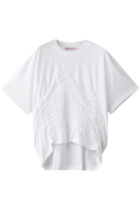 【マルニ/MARNI】のオーガニックコットンシャーリングTシャツ 人気、トレンドファッション・服の通販 founy(ファニー) ファッション Fashion レディースファッション Fashion for Women トップス・カットソー Cut & Sew Tops シャツ・ブラウス・オフィスカジュアル Elegant Blouses & Button-Ups ロングTシャツ・Tシャツ Longline T-Shirts & Tees カットソー・ベーシックTシャツ Cut-and-Sewn Tops / Stretch Tees & Basics シャーリング Shirring, Ruched ショート Short, Short Length スリーブ Sleeve, Long Sleeve / Short Sleeve フロント Front, Front Design ワイド Wide, Wide Fit 定番 Standard, Basic Item 無地 Plain, Solid Color |ID:prp329100004614966