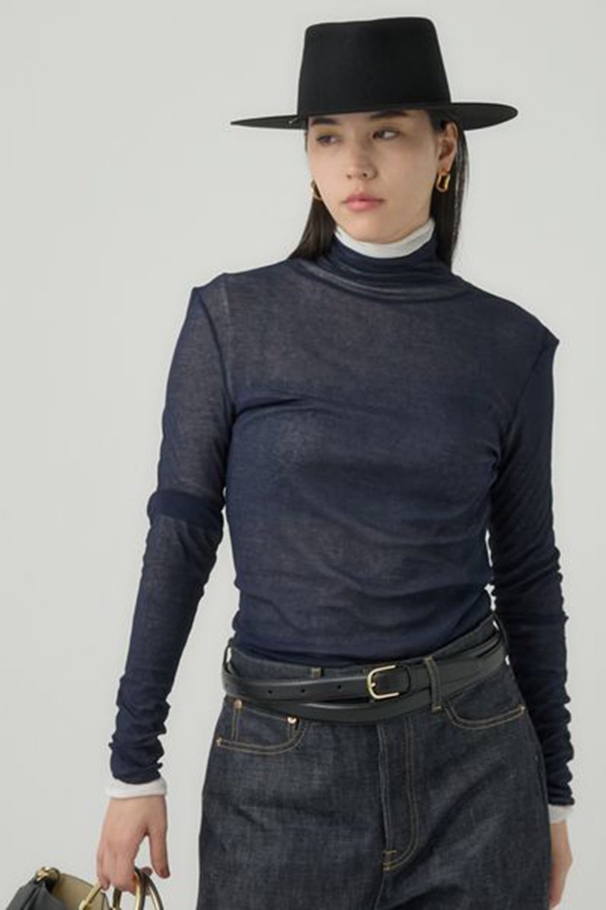 【カオス/Chaos】のパティ-タートル インテリア・キッズ・メンズ・レディースファッション・服の通販 founy(ファニー) 　ファッション　Fashion　レディースファッション　Fashion for Women　トップス・カットソー　Cut & Sew Tops　シャツ・ブラウス・オフィスカジュアル　Elegant Blouses & Button-Ups　ロングTシャツ・Tシャツ　Longline T-Shirts & Tees　カットソー・ベーシックTシャツ　Cut-and-Sewn Tops / Stretch Tees & Basics　おすすめ　Recommended / Our Picks　カットソー　Cut and Sewn Top　シアー　Sheer, See-Through　スリーブ　Sleeve, Long Sleeve / Short Sleeve　タートル　Turtleneck, Turtle Collar　タートルネック　Turtleneck, High Neck　ロング　Long, Long-Length　再入荷　Restock / Back in Stock　冬　Winter / This Winter　定番　Standard, Basic Item　秋　Autumn　ネイビー|ID: prp329100004614969 ipo3291000000033716063