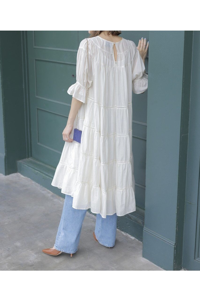 【マーレット/MERLETTE】の【日本限定】PARADIS レーストリムティアードドレス 人気、トレンドファッション・服の通販 founy(ファニー) 　ファッション　Fashion　レディースファッション　Fashion for Women　ワンピース　Dresses　フォーマル・パーティードレス・結婚式用ドレス　Elegant & Casual Dresses　チュニック　Tunic Tops & Dresses　2025年　2025　2025-2026秋冬・A/W　Autumn/Winter 2025–26 AW25–26　スリーブ　Sleeve, Long Sleeve / Short Sleeve　チュニック　Tunic, Long Top　ドレス　Dress, One-Piece　フェミニン　Feminine, Girly　A/W・秋冬　Autumn/Winter　other-8|ID: prp329100004614971 ipo3291000000033047895