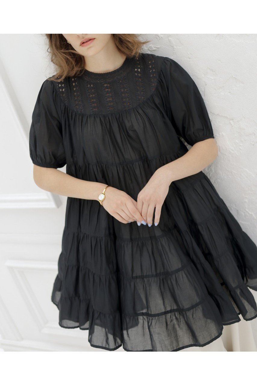 【マーレット/MERLETTE】のESTELLE レースヨークパフスリーブミニドレス 人気、トレンドファッション・服の通販 founy(ファニー) 　ファッション　Fashion　レディースファッション　Fashion for Women　ワンピース　Dresses　フォーマル・パーティードレス・結婚式用ドレス　Elegant & Casual Dresses　チュニック　Tunic Tops & Dresses　2025年　2025　2025-2026秋冬・A/W　Autumn/Winter 2025–26 AW25–26　オケージョン　Occasion Wear　シューズ　Shoes, Footwear　スリーブ　Sleeve, Long Sleeve / Short Sleeve　チュニック　Tunic, Long Top　ドレス　Dress, One-Piece　フェミニン　Feminine, Girly　ヨーク　Yoke, Yoke Design　レース　Lace, Lace Fabric　エレガント 上品　Elegant　A/W・秋冬　Autumn/Winter　other-7|ID: prp329100004614972 ipo3291000000033047910