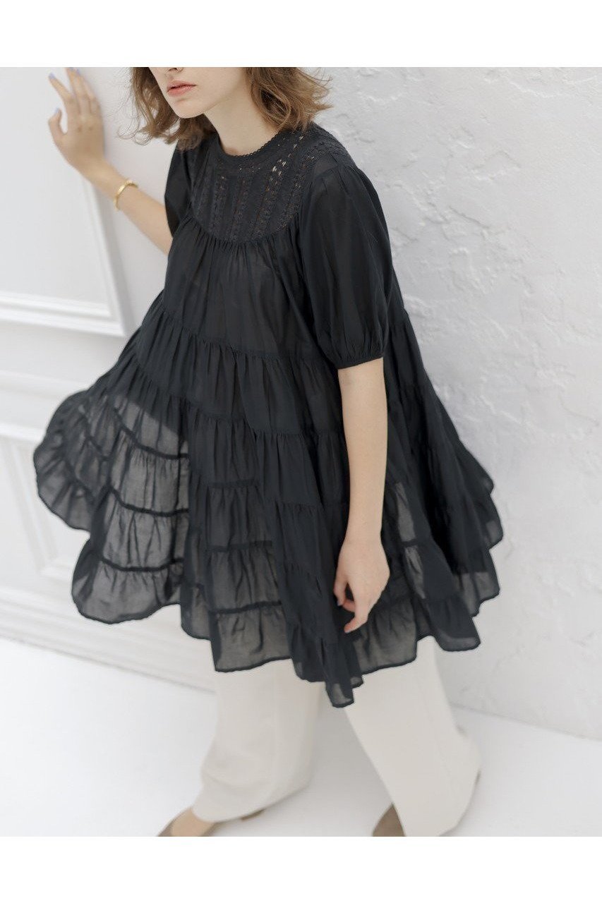 【マーレット/MERLETTE】のESTELLE レースヨークパフスリーブミニドレス 人気、トレンドファッション・服の通販 founy(ファニー) 　ファッション　Fashion　レディースファッション　Fashion for Women　ワンピース　Dresses　フォーマル・パーティードレス・結婚式用ドレス　Elegant & Casual Dresses　チュニック　Tunic Tops & Dresses　2025年　2025　2025-2026秋冬・A/W　Autumn/Winter 2025–26 AW25–26　オケージョン　Occasion Wear　シューズ　Shoes, Footwear　スリーブ　Sleeve, Long Sleeve / Short Sleeve　チュニック　Tunic, Long Top　ドレス　Dress, One-Piece　フェミニン　Feminine, Girly　ヨーク　Yoke, Yoke Design　レース　Lace, Lace Fabric　エレガント 上品　Elegant　A/W・秋冬　Autumn/Winter　other-8|ID: prp329100004614972 ipo3291000000033047911