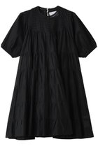 【マーレット/MERLETTE】のESTELLE レースヨークパフスリーブミニドレス ブラック|ID:prp329100004614972