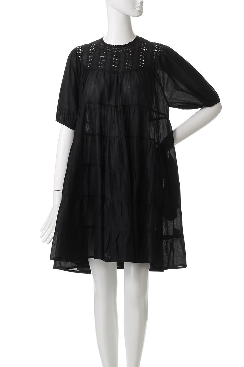 【マーレット/MERLETTE】のESTELLE レースヨークパフスリーブミニドレス 人気、トレンドファッション・服の通販 founy(ファニー) 　ファッション　Fashion　レディースファッション　Fashion for Women　ワンピース　Dresses　フォーマル・パーティードレス・結婚式用ドレス　Elegant & Casual Dresses　チュニック　Tunic Tops & Dresses　オケージョン　Occasion Wear　シューズ　Shoes, Footwear　スリーブ　Sleeve, Long Sleeve / Short Sleeve　チュニック　Tunic, Long Top　ドレス　Dress, One-Piece　フェミニン　Feminine, Girly　ヨーク　Yoke, Yoke Design　レース　Lace, Lace Fabric　エレガント 上品　Elegant　other-2|ID: prp329100004614972 ipo3291000000036046930