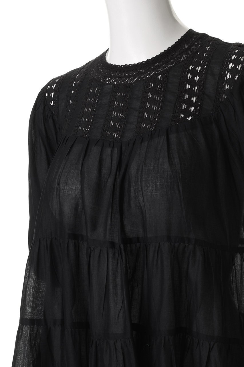 【マーレット/MERLETTE】のESTELLE レースヨークパフスリーブミニドレス 人気、トレンドファッション・服の通販 founy(ファニー) 　ファッション　Fashion　レディースファッション　Fashion for Women　ワンピース　Dresses　フォーマル・パーティードレス・結婚式用ドレス　Elegant & Casual Dresses　チュニック　Tunic Tops & Dresses　オケージョン　Occasion Wear　シューズ　Shoes, Footwear　スリーブ　Sleeve, Long Sleeve / Short Sleeve　チュニック　Tunic, Long Top　ドレス　Dress, One-Piece　フェミニン　Feminine, Girly　ヨーク　Yoke, Yoke Design　レース　Lace, Lace Fabric　エレガント 上品　Elegant　other-5|ID: prp329100004614972 ipo3291000000036046934