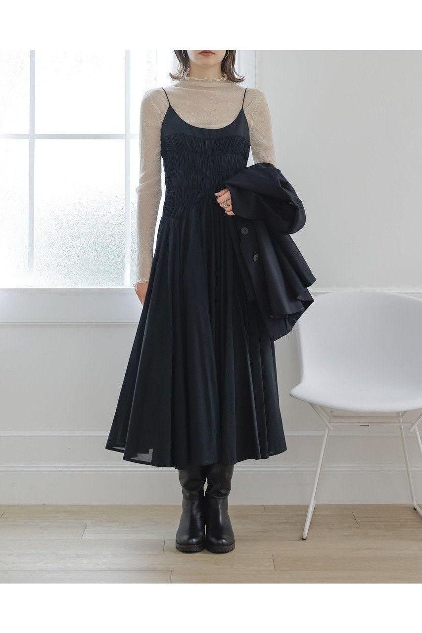 【マーレット/MERLETTE】のKAEDE ハンドスモッキング刺しゅうロングキャミドレス 人気、トレンドファッション・服の通販 founy(ファニー) 　ファッション　Fashion　レディースファッション　Fashion for Women　ワンピース　Dresses　フォーマル・パーティードレス・結婚式用ドレス　Elegant & Casual Dresses　チュニック　Tunic Tops & Dresses　2025年　2025　2025-2026秋冬・A/W　Autumn/Winter 2025–26 AW25–26　チュニック　Tunic, Long Top　ドレス　Dress, One-Piece　フレア　Flare, Flared　リゾート　Resort, Vacation Style　エレガント 上品　Elegant　A/W・秋冬　Autumn/Winter　other-6|ID: prp329100004614975 ipo3291000000033047935
