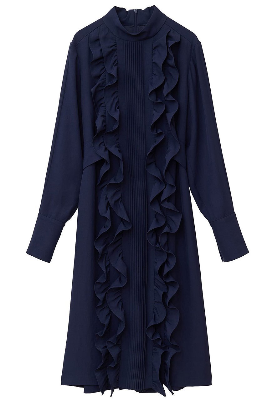 【マルティニーク/martinique】の【l heritage martinique】フリルディドレス インテリア・キッズ・メンズ・レディースファッション・服の通販 founy(ファニー) 　ファッション　Fashion　レディースファッション　Fashion for Women　ワンピース　Dresses　フォーマル・パーティードレス・結婚式用ドレス　Elegant & Casual Dresses　チュニック　Tunic Tops & Dresses　おすすめ　Recommended / Our Picks　コーデュロイ　Corduroy, Cord Fabric　ジャケット　Jacket, Outerwear　タンブラー　Tumbler, Travel Mug　チュニック　Tunic, Long Top　ツイル　Twist, Twisted Detail　ハイネック　High Neck, Mock Neck　バランス　Balance, Style Balance　フリル　Frill, Ruffle　ロング　Long, Long-Length　ネイビー|ID: prp329100004614976 ipo3291000000036046949