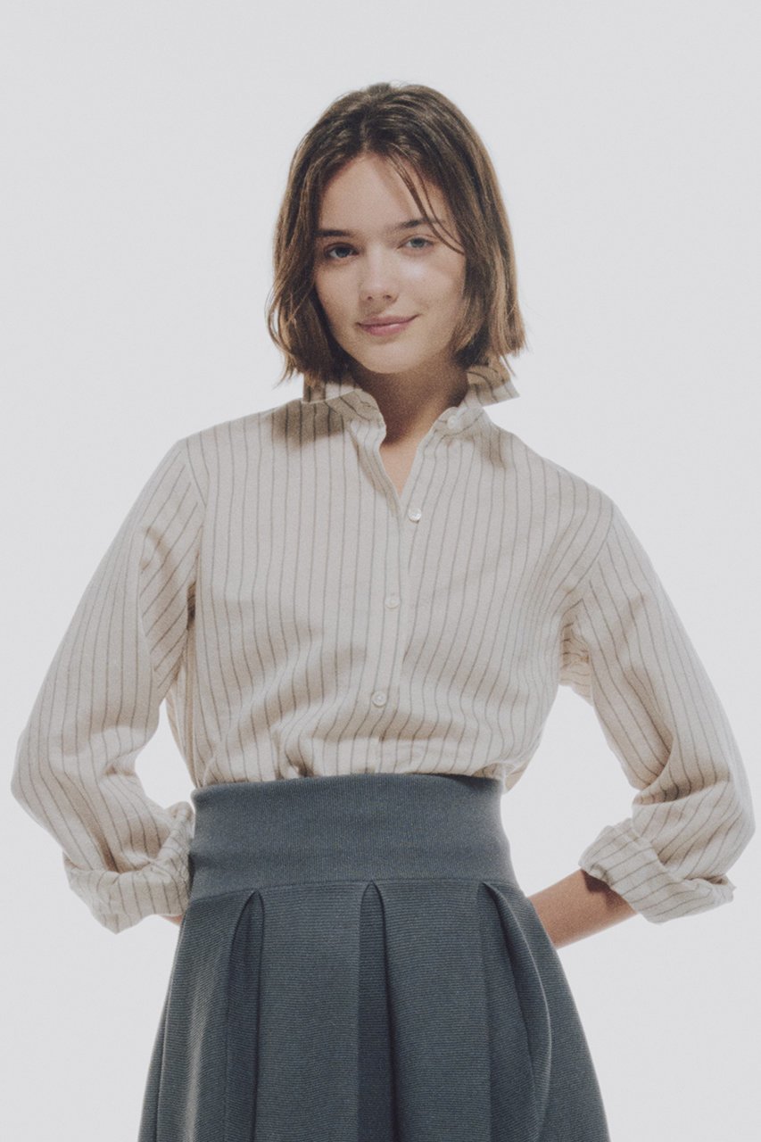 【ルームエイト/Room no.8】のセルロース レッグ ストライプシャツ 人気、トレンドファッション・服の通販 founy(ファニー) 　ファッション　Fashion　レディースファッション　Fashion for Women　トップス・カットソー　Cut & Sew Tops　シャツ・ブラウス・オフィスカジュアル　Elegant Blouses & Button-Ups　インナー　Innerwear　ジャケット　Jacket, Outerwear　ストライプ　Stripe, Striped Pattern　スリーブ　Sleeve, Long Sleeve / Short Sleeve　ロング　Long, Long-Length　エレガント 上品　Elegant　新作・新入荷　New Arrivals / New In　羽織　Haori, Light Jacket　other-8|ID: prp329100004614990 ipo3291000000033048049