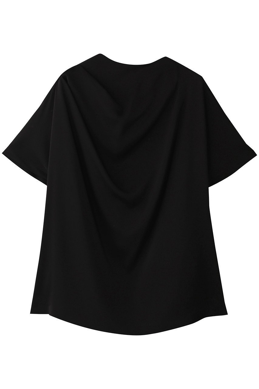 【エムフィル/M Fil】のストレッチWサテン ドレープブラウス インテリア・キッズ・メンズ・レディースファッション・服の通販 founy(ファニー) 　ファッション　Fashion　レディースファッション　Fashion for Women　トップス・カットソー　Cut & Sew Tops　シャツ・ブラウス・オフィスカジュアル　Elegant Blouses & Button-Ups　2025年　2025　2025-2026秋冬・A/W　Autumn/Winter 2025–26 AW25–26　おすすめ　Recommended / Our Picks　アシンメトリー　Asymmetrical Style　サテン　Satin, Glossy Fabric　ショート　Short, Short Length　シンプル　Simple, Minimal　ストレッチ　Stretch, Stretchy Fabric　スリーブ　Sleeve, Long Sleeve / Short Sleeve　セットアップ　Set-Up, Coordinated Outfit　ドレープ　Drape, Draping Fabric　フレア　Flare, Flared　A/W・秋冬　Autumn/Winter　ブラック|ID: prp329100004614993 ipo3291000000033048064