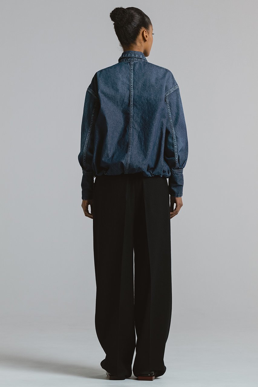 【チノ/CINOH】のブラウジング パール ボタン デニム シャツ 人気、トレンドファッション・服の通販 founy(ファニー) 　ファッション　Fashion　レディースファッション　Fashion for Women　トップス・カットソー　Cut & Sew Tops　シャツ・ブラウス・オフィスカジュアル　Elegant Blouses & Button-Ups　2025年　2025　2025-2026秋冬・A/W　Autumn/Winter 2025–26 AW25–26　ギャザー　Gathered, Ruffled　シェイプ　Shape, Slim Fit　スリーブ　Sleeve, Long Sleeve / Short Sleeve　デニム　Denim, Jeans Material　パール　Pearl, Pearl Accent　フェミニン　Feminine, Girly　ブラウジング　Blouson Silhouette, Cinched Waist　ロング　Long, Long-Length　ヴィンテージ　Vintage Style　エレガント 上品　Elegant　A/W・秋冬　Autumn/Winter　other-8|ID: prp329100004614994 ipo3291000000033124269
