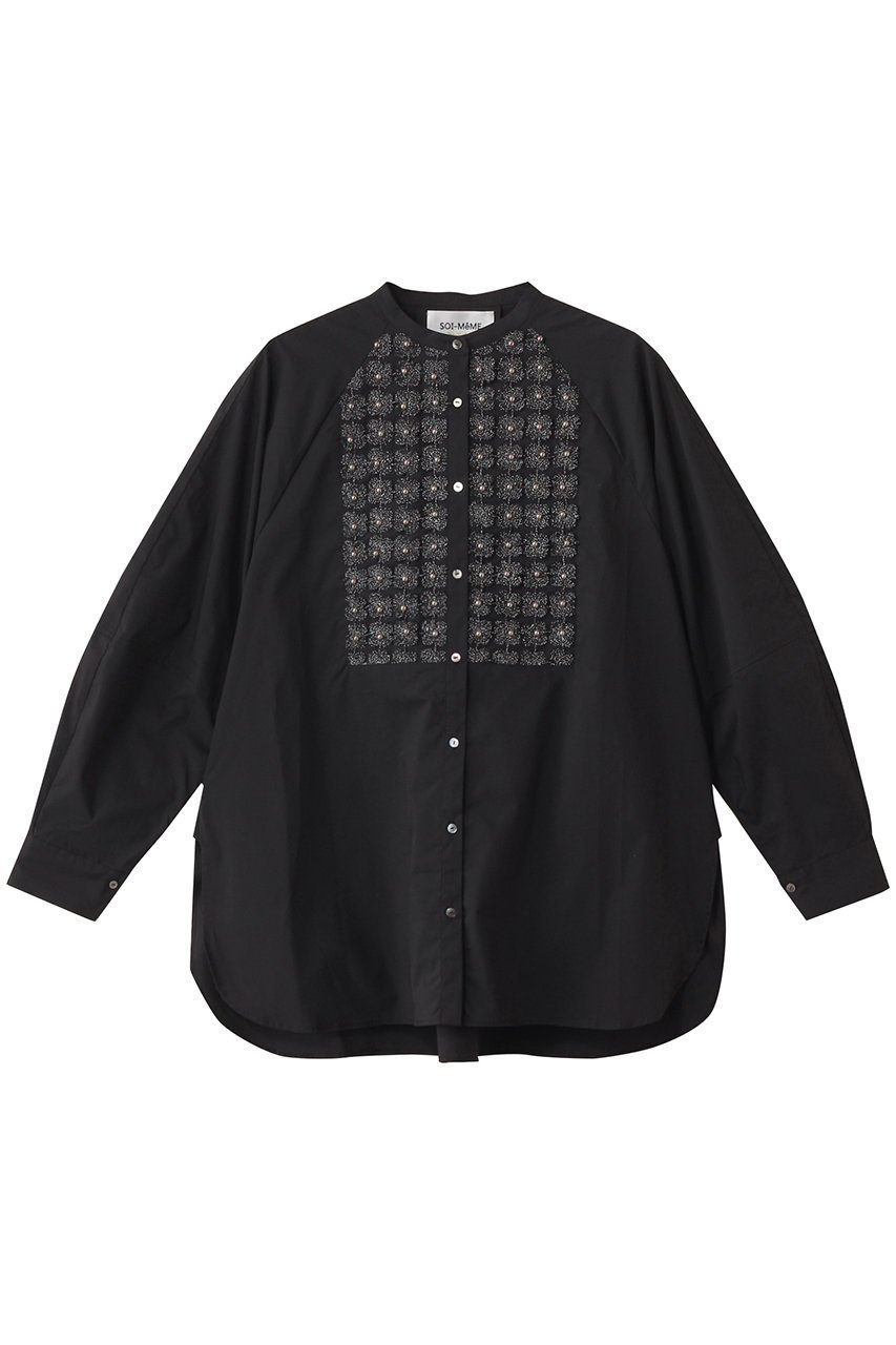 【マリリンムーン/MARILYN MOON】の【SOI-MeME】パールラメレースブラウス インテリア・キッズ・メンズ・レディースファッション・服の通販 founy(ファニー) 　ファッション　Fashion　レディースファッション　Fashion for Women　トップス・カットソー　Cut & Sew Tops　シャツ・ブラウス・オフィスカジュアル　Elegant Blouses & Button-Ups　オケージョン　Occasion Wear　コクーン　Cocoon, Cocoon Silhouette　シンプル　Simple, Minimal　スリーブ　Sleeve, Long Sleeve / Short Sleeve　パール　Pearl, Pearl Accent　ボトム　Bottoms, Lower Wear　モダン　Modern, Contemporary　リラックス　Relax, Relaxed Fit　レース　Lace, Lace Fabric　ロング　Long, Long-Length　別注　Limited Edition, Custom Order　ブラック|ID: prp329100004614997 ipo3291000000036084115