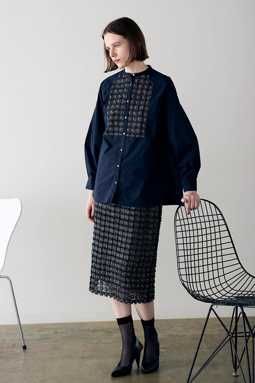 【マリリンムーン/MARILYN MOON】の【SOI-MeME】パールラメレースブラウス 人気、トレンドファッション・服の通販 founy(ファニー) 　ファッション　Fashion　レディースファッション　Fashion for Women　トップス・カットソー　Cut & Sew Tops　シャツ・ブラウス・オフィスカジュアル　Elegant Blouses & Button-Ups　オケージョン　Occasion Wear　コクーン　Cocoon, Cocoon Silhouette　シンプル　Simple, Minimal　スリーブ　Sleeve, Long Sleeve / Short Sleeve　パール　Pearl, Pearl Accent　ボトム　Bottoms, Lower Wear　モダン　Modern, Contemporary　リラックス　Relax, Relaxed Fit　レース　Lace, Lace Fabric　ロング　Long, Long-Length　別注　Limited Edition, Custom Order　other-6|ID: prp329100004614997 ipo3291000000036084122