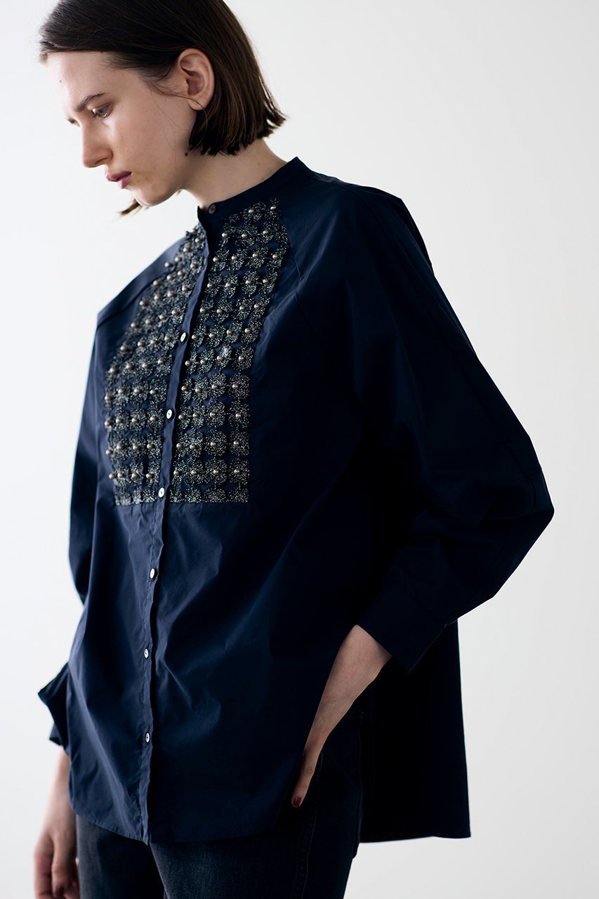 【マリリンムーン/MARILYN MOON】の【SOI-MeME】パールラメレースブラウス 人気、トレンドファッション・服の通販 founy(ファニー) 　ファッション　Fashion　レディースファッション　Fashion for Women　トップス・カットソー　Cut & Sew Tops　シャツ・ブラウス・オフィスカジュアル　Elegant Blouses & Button-Ups　オケージョン　Occasion Wear　コクーン　Cocoon, Cocoon Silhouette　シンプル　Simple, Minimal　スリーブ　Sleeve, Long Sleeve / Short Sleeve　パール　Pearl, Pearl Accent　ボトム　Bottoms, Lower Wear　モダン　Modern, Contemporary　リラックス　Relax, Relaxed Fit　レース　Lace, Lace Fabric　ロング　Long, Long-Length　別注　Limited Edition, Custom Order　other-8|ID: prp329100004614997 ipo3291000000036084126