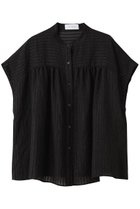 【ガリャルダガランテ/GALLARDAGALANTE】の【HERITANOVUM】スリーブレスバンドシャツ 人気、トレンドファッション・服の通販 founy(ファニー) ファッション Fashion レディースファッション Fashion for Women トップス・カットソー Cut & Sew Tops シャツ・ブラウス・オフィスカジュアル Elegant Blouses & Button-Ups ギャザー Gathered, Ruffled ストライプ Stripe, Striped Pattern スリーブ Sleeve, Long Sleeve / Short Sleeve バランス Balance, Style Balance フェミニン Feminine, Girly ロング Long, Long-Length エレガント 上品 Elegant 再入荷 Restock / Back in Stock thumbnail ブラック|ID: prp329100004614998 ipo3291000000033048109