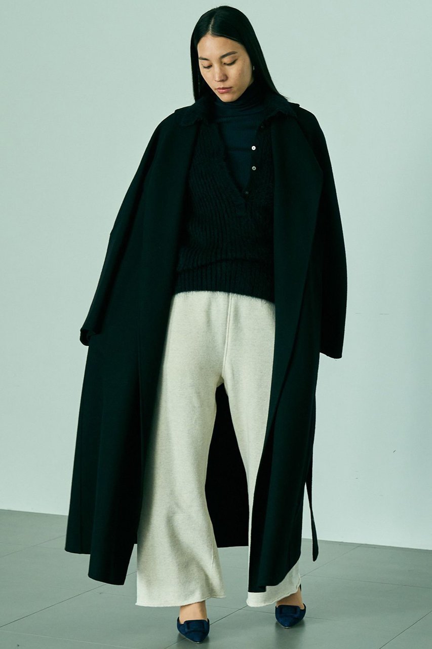 【カオス/Chaos】のアールスーペリアノーカラーロングコート インテリア・キッズ・メンズ・レディースファッション・服の通販 founy(ファニー) 　ファッション　Fashion　レディースファッション　Fashion for Women　アウター　Coat / Outerwear Collection　コート・ロングコート・ピーコート　Long Coats, Peacoats & More　シンプル　Simple, Minimal　ドレープ　Drape, Draping Fabric　人気　Popular, Best Seller　フィット　Fit, Slim Fit　フロント　Front, Front Design　メルトン　Melton, Heavy Wool　ロング　Long, Long-Length　ブラック|ID: prp329100004615006 ipo3291000000036084132