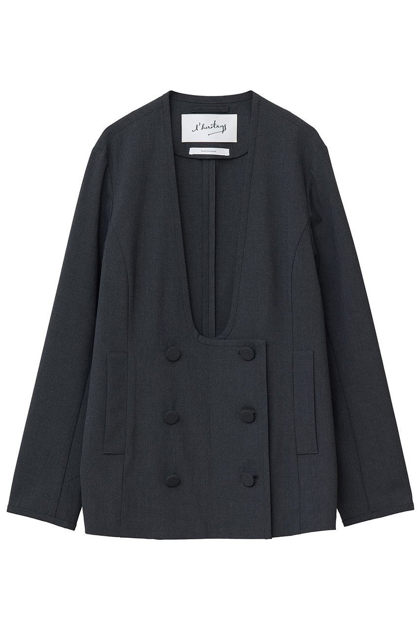 【マルティニーク/martinique】の【l heritage martinique】T/R2WAYストレッチダブルスプレテッドジャケット(セットアップ可) インテリア・キッズ・メンズ・レディースファッション・服の通販 founy(ファニー) 　ファッション　Fashion　レディースファッション　Fashion for Women　アウター　Coat / Outerwear Collection　レディースジャケット・軽アウター　Jackets　ジャケット　Jacket, Outerwear　ストレッチ　Stretch, Stretchy Fabric　セットアップ　Set-Up, Coordinated Outfit　バランス　Balance, Style Balance　フロント　Front, Front Design　A/W・秋冬　Autumn/Winter　おすすめ　Recommended / Our Picks　2025年　2025　2025-2026秋冬・A/W　Autumn/Winter 2025–26 AW25–26　チャコール|ID: prp329100004615008 ipo3291000000033048197