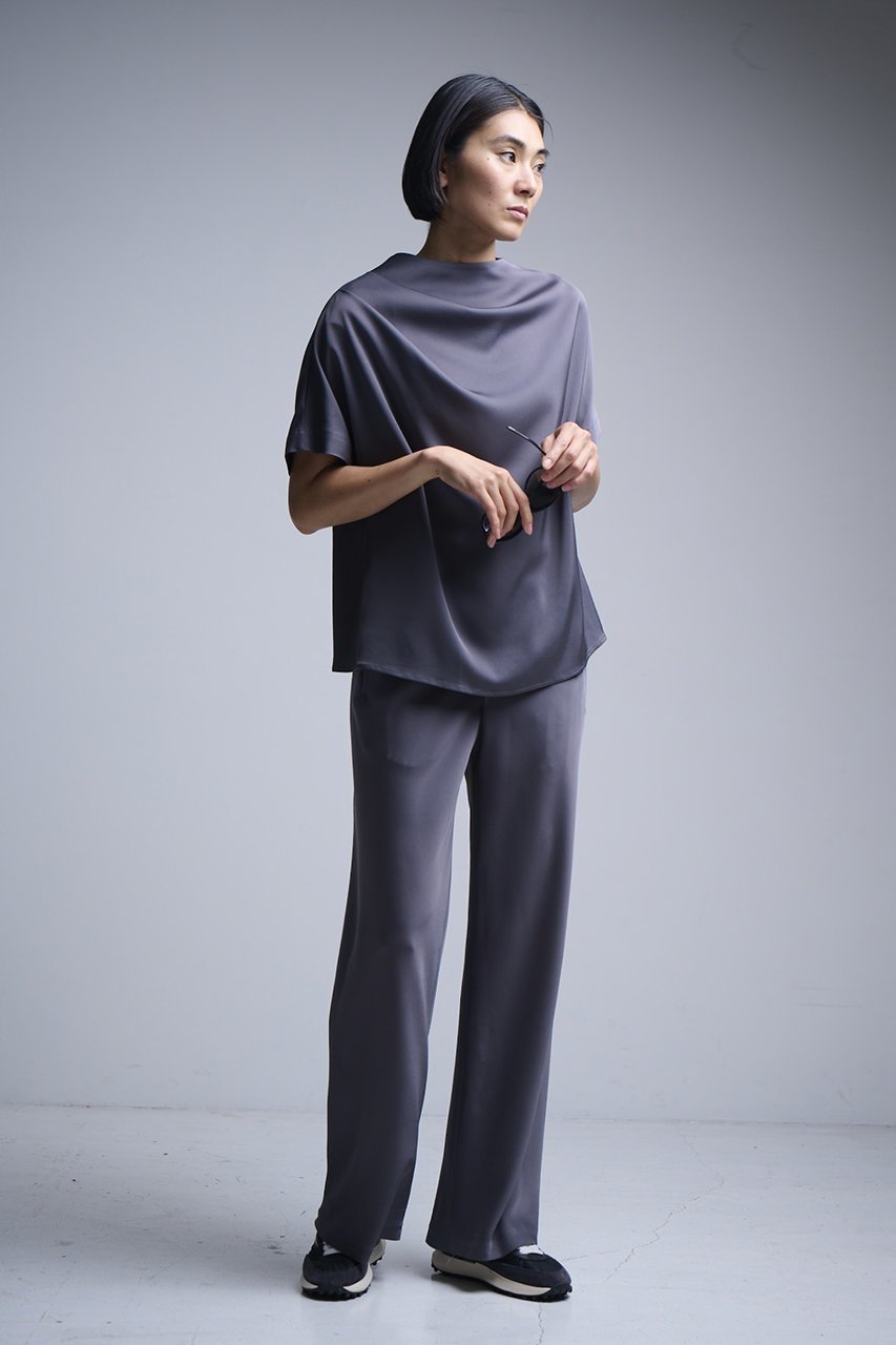 【エムフィル/M Fil】のストレッチWサテン リラクシー イージートラウザーズ 人気、トレンドファッション・服の通販 founy(ファニー) 　ファッション　Fashion　レディースファッション　Fashion for Women　パンツ　Pants & Trousers　おすすめ　Recommended / Our Picks　とろみ　Fluid, Flowy Fabric　サテン　Satin, Glossy Fabric　シンプル　Simple, Minimal　ストレッチ　Stretch, Stretchy Fabric　セットアップ　Set-Up, Coordinated Outfit　other-6|ID: prp329100004615030 ipo3291000000036344196